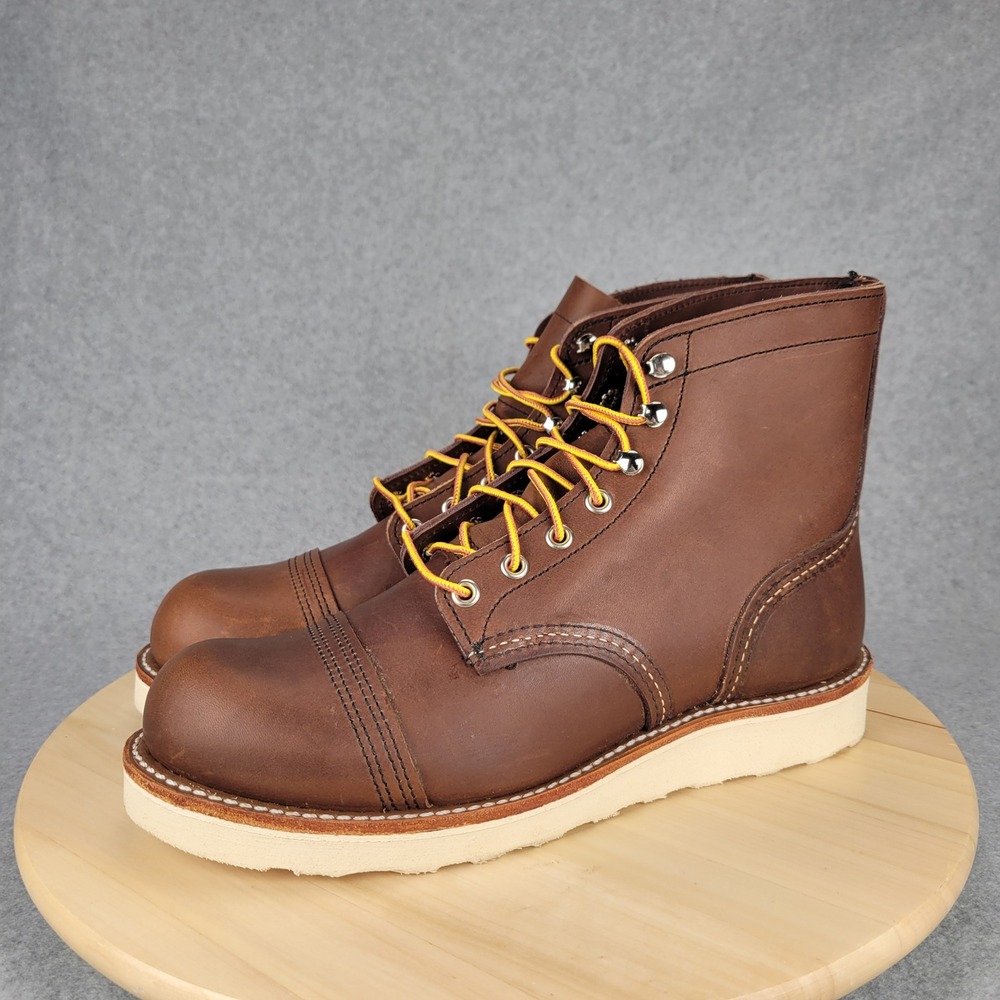 Red Wing Iron Ranger 8088 Mens 8 Amber‎ Harness Brown Leather Wedge Sole Boots